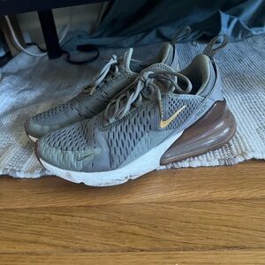 Nike Air Max 270 Khaki with Gold Swoosh